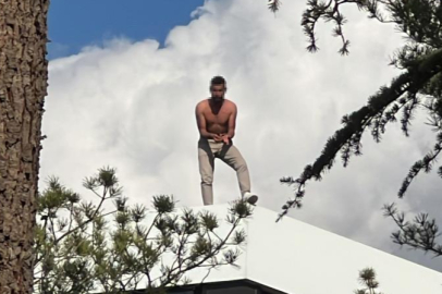 Alacağı için çatıya çıktı, yarı çıplak 3 saat ikna edilmeye çalışıldı