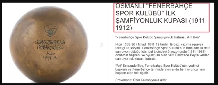 Fenerbahçe'yi kızdıran “ilk kupa” açık artırması bitti İşte satıldığı fiyat... 2