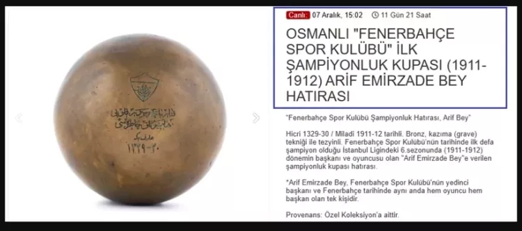 Fenerbahçe'yi kızdıran “ilk kupa” açık artırması bitti İşte satıldığı fiyat... 3