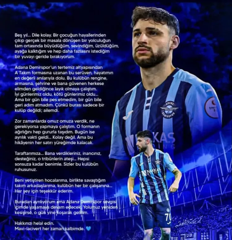 Adana Demirspor’da ilk ayrılık Enes Erol veda etti, yeni adresi belli oldu 3