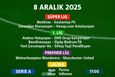 Bugün hangi maçlar var? 8 Aralık 2025 maçları saat kaçta ve hangi kanalda?