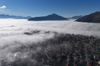 Tufanbeyli’yi saran sis kartpostallık manzaralar oluşturdu