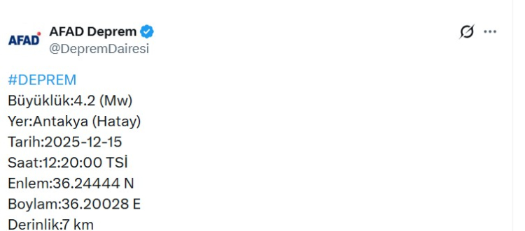 hatay deprem