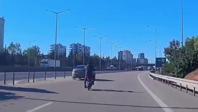 Adana'da otoyola giren bisikletli ölümden döndü 2