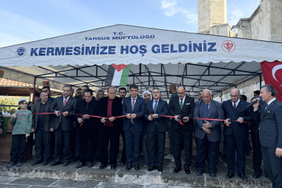 Mersin Tarsus'ta Gazze için hayır çarşısı açıldı