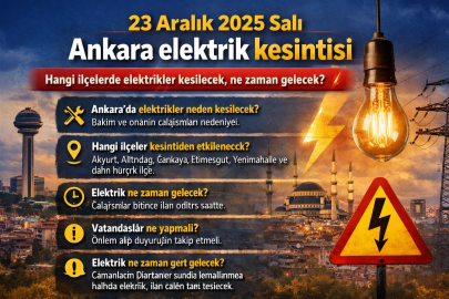 23 Aralık 2025 Salı Ankara elektrik kesintisi: Hangi ilçelerde elektrikler kesilecek, ne zaman gelecek?