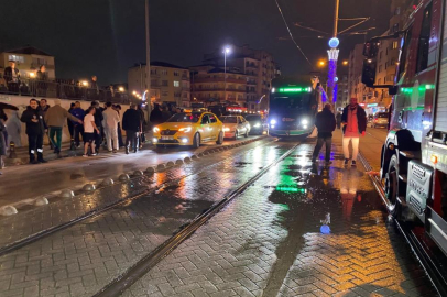 Tramvay yoluna korkunç kaza