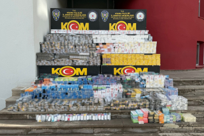 Adana’da 16 bin paket kaçak sigara ve 1.500 puro ele geçirildi
