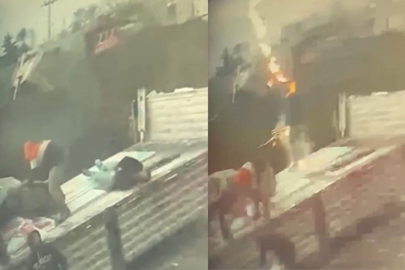 HATAY’DA YILDIRIM ÇARPAN İŞÇİ AĞIR YARALANDI, DEHŞET ANI KAMERADA