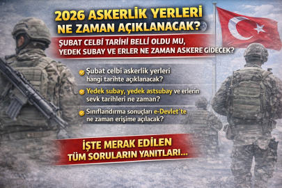 2026 ASKERLİK YERLERİ NE ZAMAN AÇIKLANACAK? ŞUBAT CELBİ TARİHİ BELLİ OLDU MU? YEDEK SUBAY VE ERLER NE ZAMAN ASKERE GİDECEK?