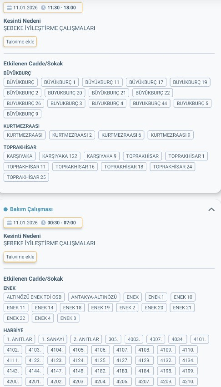 HATAY ALTINÖZÜ'DE ELEKTRİK KESİNTİSİ
