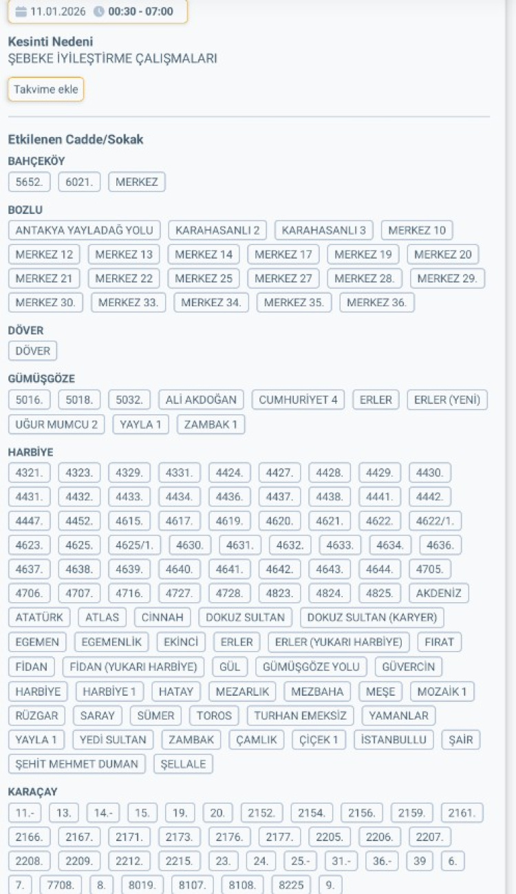 HATAY DEFNE'DE ELEKTRİK KESİNTİSİ 1