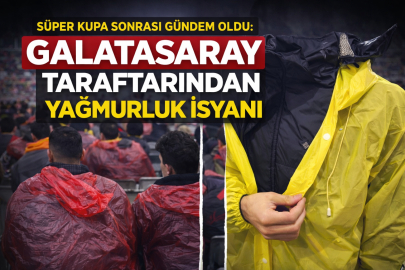 Maçtan çok konuşuldu! Galatasaray taraftarının yağmurluk isyanı