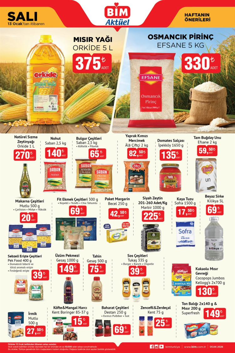 BİM AKTÜEL 13 OCAK 2026 SALI KATALOĞU