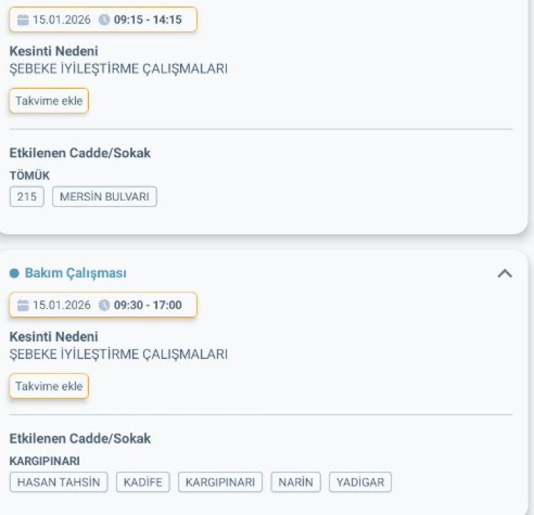 MERSİN ERDEMLİ'DE ELEKTRİK KESİNTİSİ