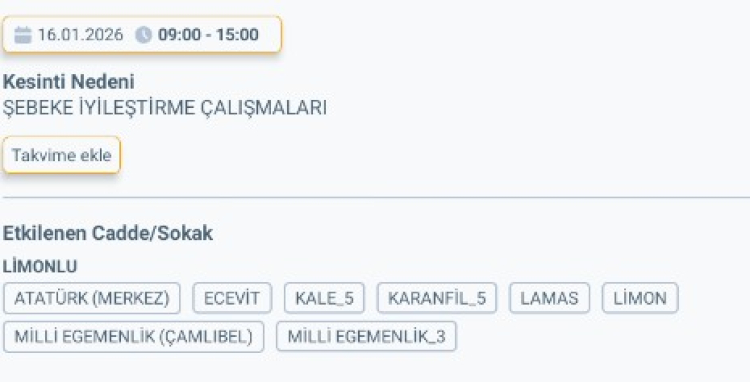 MERSİN ERDEMLİ'DE ELEKTRİK KESİNTİSİ