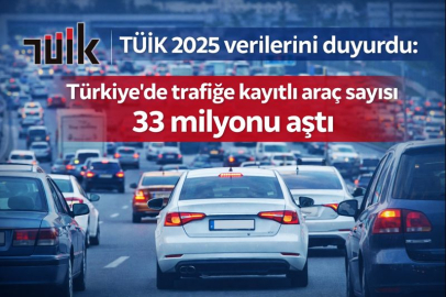 TÜİK 2025 verilerini duyurdu: Türkiye'de trafiğe kayıtlı araç sayısı 33 milyonu aştı
