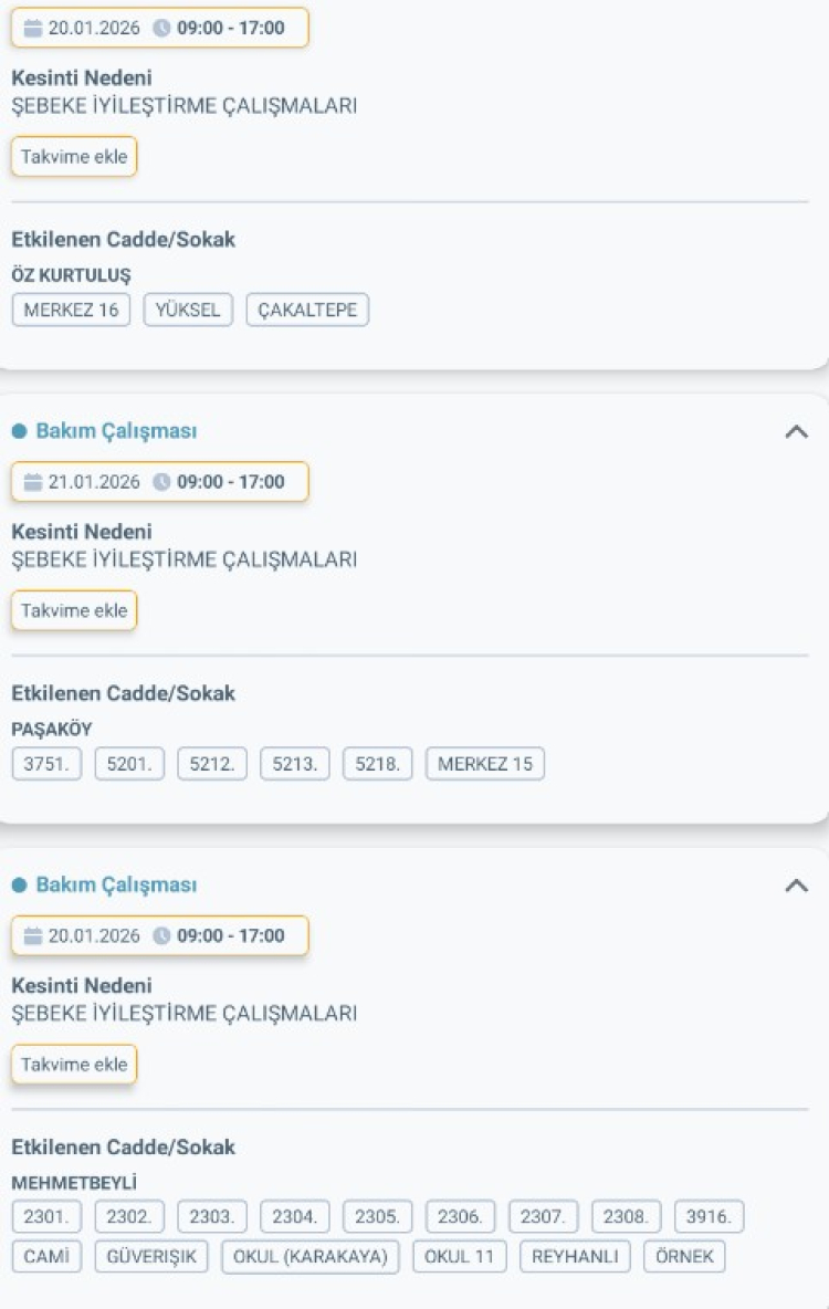 HATAY REYHANLI'DA ELEKTRİK KESİNTİSİ