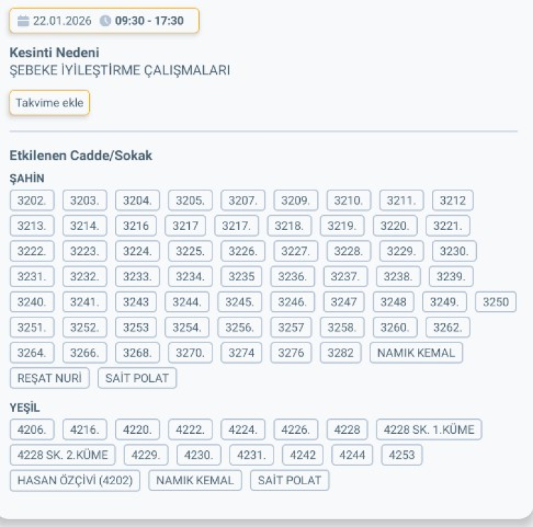 MERSİN TARSUS'DA ELEKTRİK KESİNTİSİ
