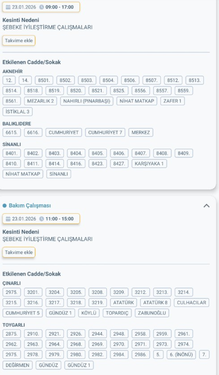 HATAY DEFNE'DE ELEKTRİK KESİNTİSİ