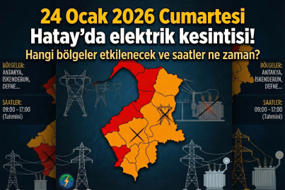 24 Ocak 2026 Cumartesi Hatay’da elektrik kesintisi! Hangi bölgeler etkilenecek ve saatler ne zaman?