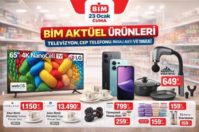 BİM 23 OCAK CUMA AKTÜEL KATALOĞU YAYIMLANDI: BİM’E TELEVİZYON, CEP TELEFONU VE MASAJ ALETİ GELDİ