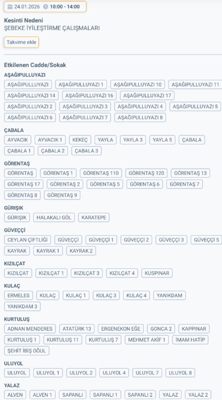 HATAY YAYLADAĞI'DA ELEKTRİK KESİNTİSİ