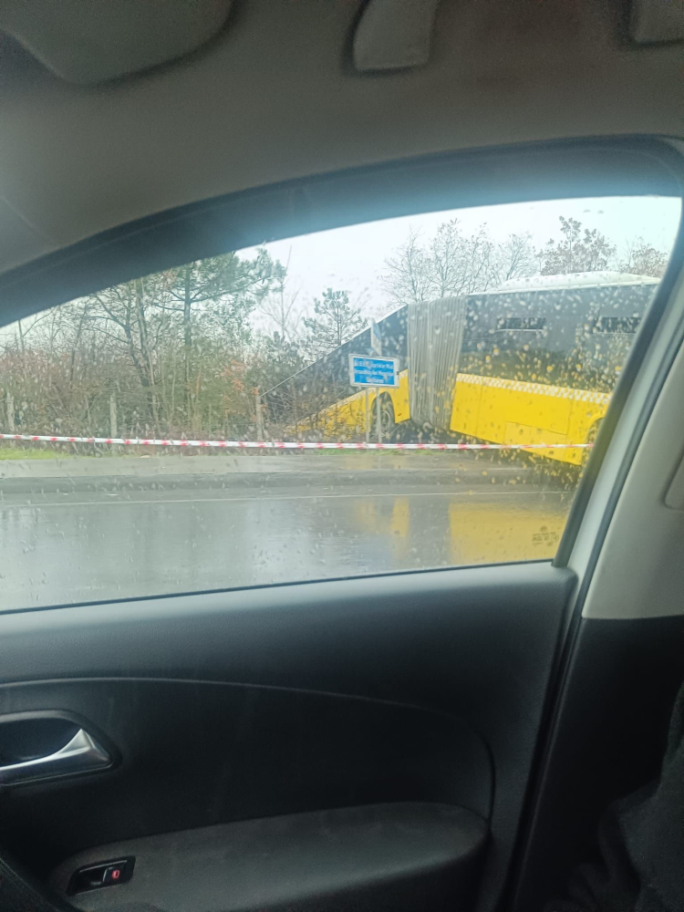 İstanbul Arnavutköyde İETT otobüsü ormanlık alana uçtu 2