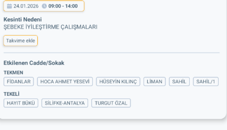 MERSİN BOZYAZI'DA ELEKTRİK KESİNTİSİ