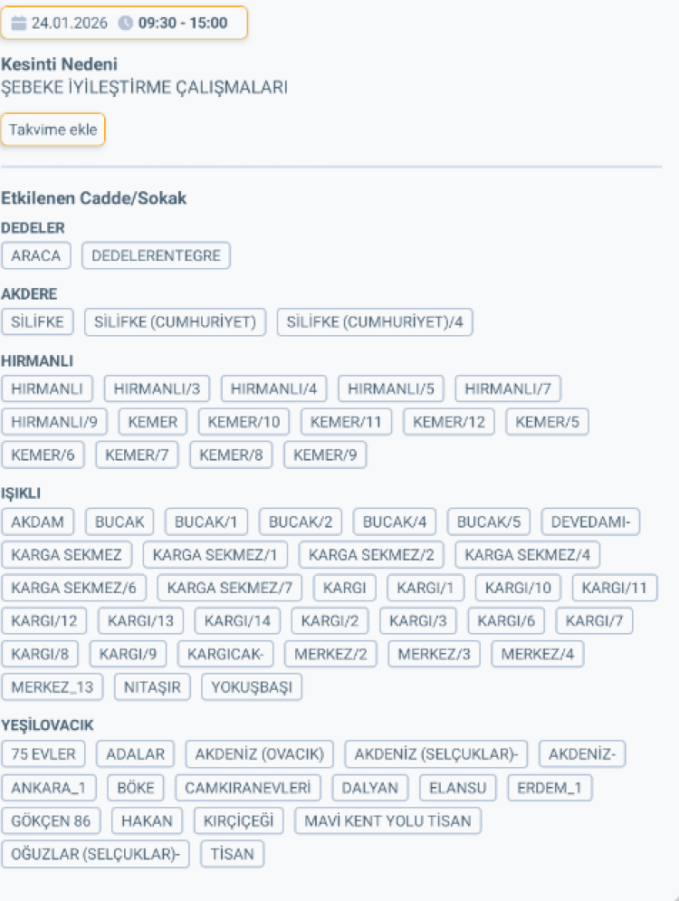 MERSİN SİLİFKE'DE ELEKTRİK KESİNTİSİ