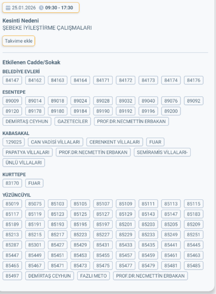 ADANA ÇUKUROVA'DA ELEKTRİK KESİNTİSİ