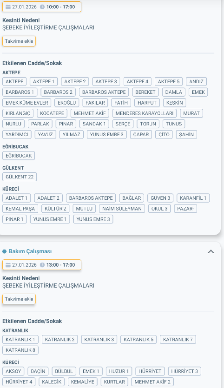 HATAY HASSA'DA ELEKTRİK KESİNTİSİ