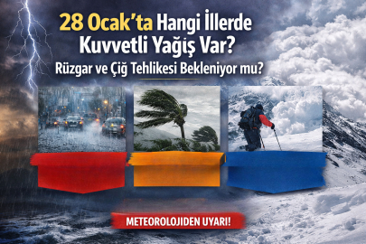 28 OCAK’TA HANGİ İLLERDE KUVVETLİ YAĞIŞ VAR? RÜZGAR VE ÇIĞ TEHLİKESİ BEKLENİYOR MU?