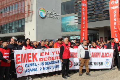 Adana Çukurova Belediyesi işçileri, ödenmeyen alacakları için eylemde