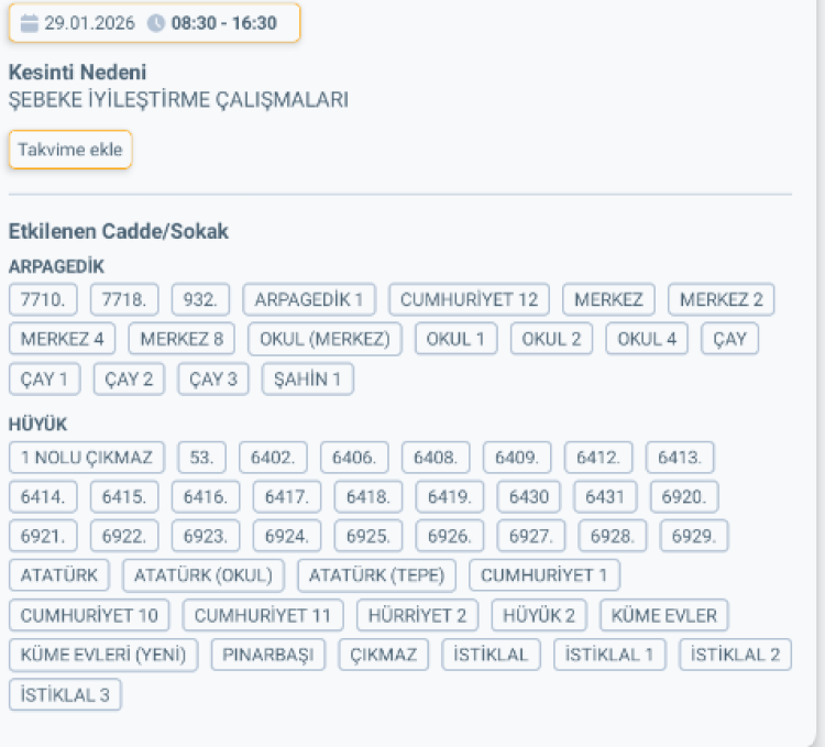 HATAY ARSUZ'DA ELEKTRİK KESİNTİSİ