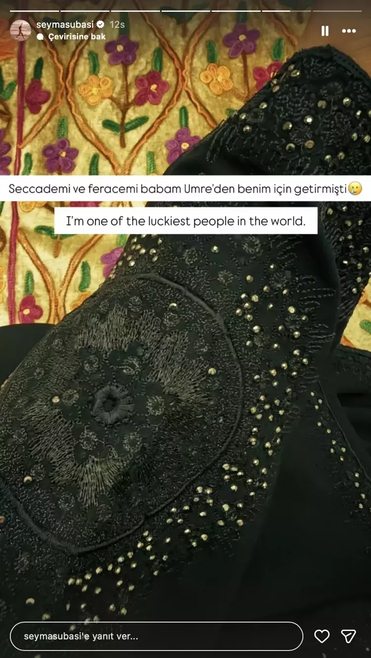 Şeyma Subaşı’nın dini paylaşımları gündemde Ferace ve seccade paylaşımı dikkat çekti 2