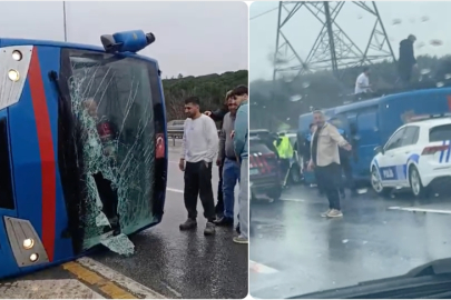 Cezaevi nakil aracı devrildi, 19 kişi yaralandı