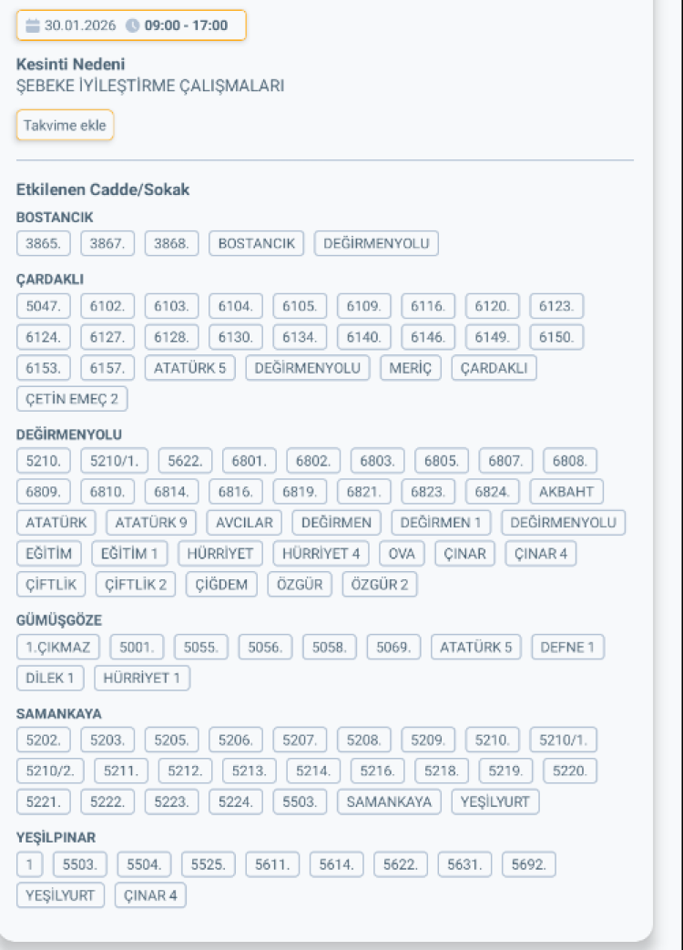 HATAY DEFNE'DE ELEKTRİK KESİNTİSİ