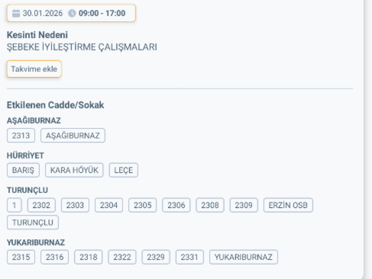 HATAY ERZİN'DE ELEKTRİK KESİNTİSİ