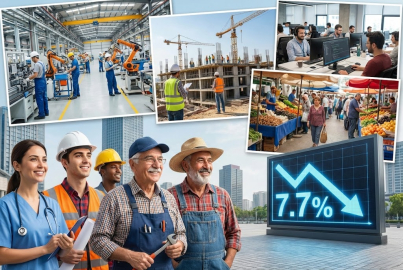 TÜİK açıkladı: İşsizlik oranı aralıkta yüzde 7,7’ye geriledi