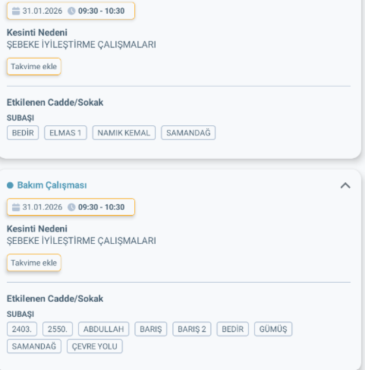 HATAY DEFNE'DE ELEKTRİK KESİNTİSİ