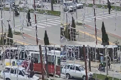 Mersin’de yaya geçidinde otomobil çarptı: O anlar kamerada