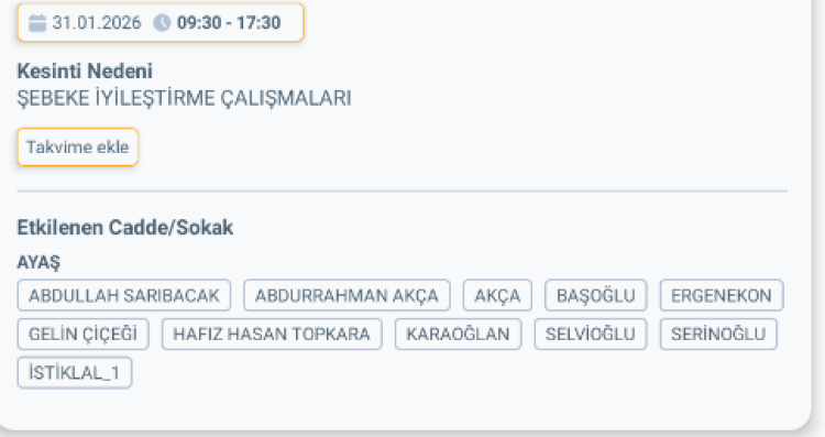 MERSİN ERDEMLİ'DE ELEKTRİK KESİNTİSİ