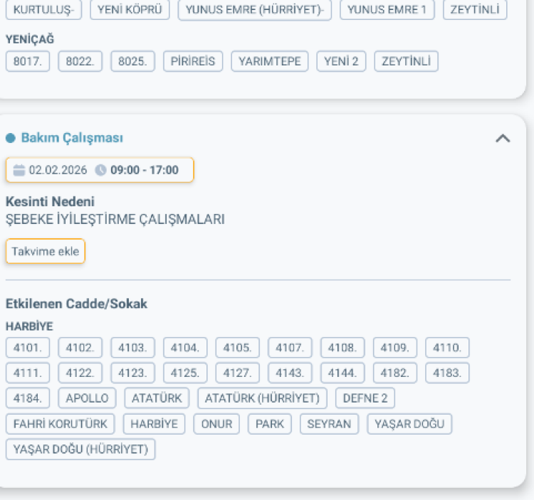 HATAY DEFNE'DE ELEKTRİK KESİNTİSİ