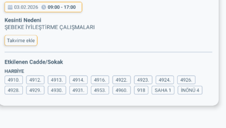 HATAY DEFNE'DE ELEKTRİK KESİNTİSİ