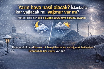 Yarın hava nasıl olacak? İstanbul’a kar yağacak mı, yağmur var mı? Meteoroloji’den il il 4 Şubat Çarşamba günü hava durumu uyarısı