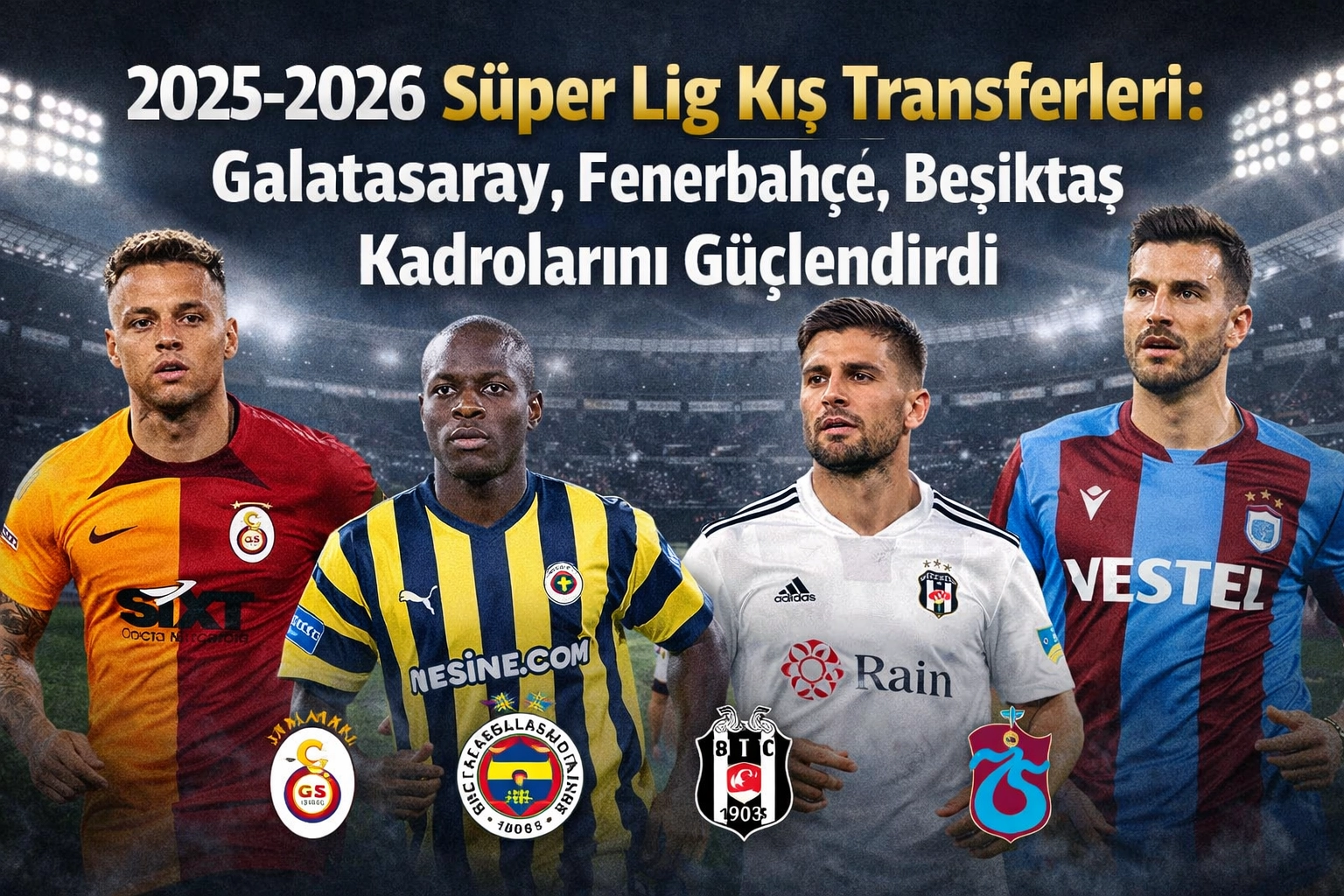 2025-2026 Süper Lig Kış Transferleri: Galatasaray, Fenerbahçe, Beşiktaş ve Trabzonspor Kadroları