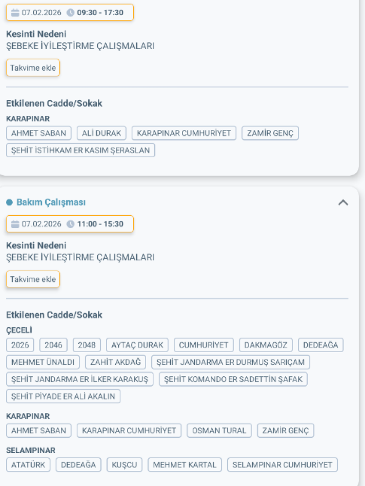 ADANA KARAİSALI'DA ELEKTRİK KESİNTİSİ
