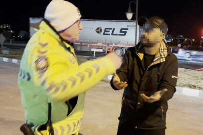 Direksiyon başında 1.72 promil alkollü yakalandı, polise tepki gösterdi