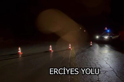 Kayseri-Erciyes yolu kar yağışı nedeniyle trafiğe kapandı